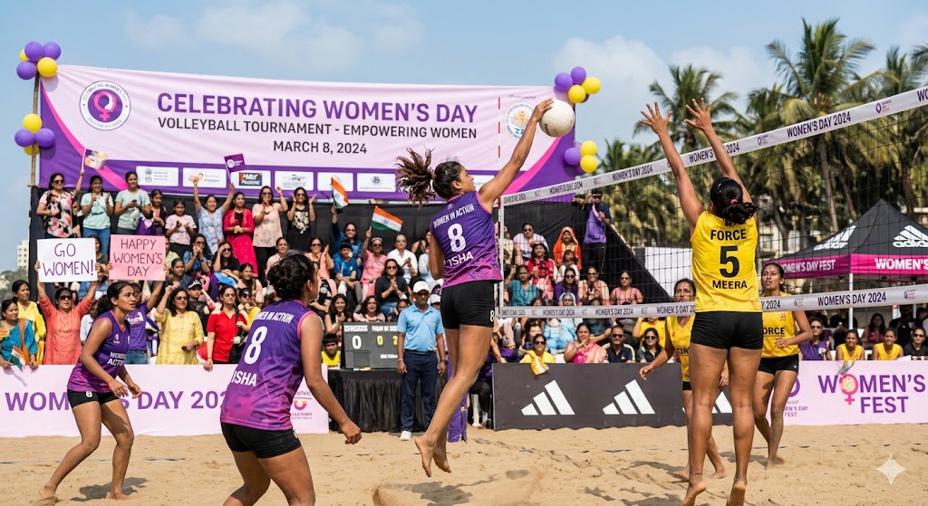 Volleyball tournament as part of Women's Day celebrations
